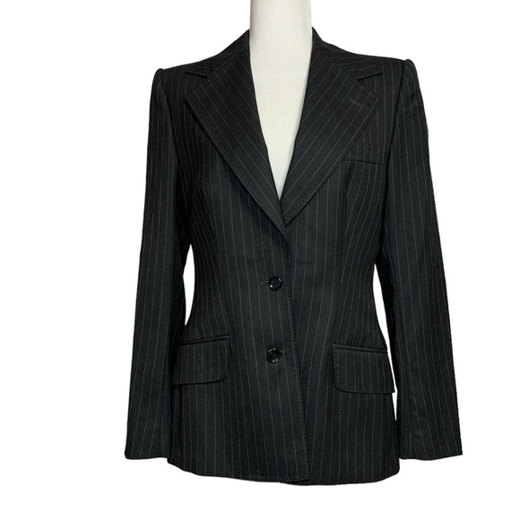 dolce & Gabbana Women pinstripe slim-cut buttoned blazer - Picture 2 of 14